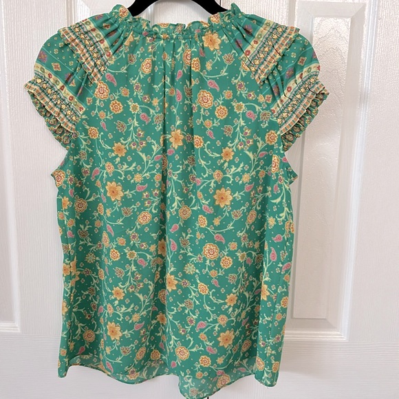 Current Air Floral Border Print Top size Small - Picture 4 of 6